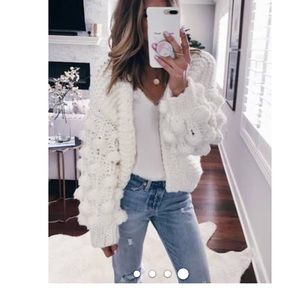 Bubble sleeve Cardigan Sweater NWOT
